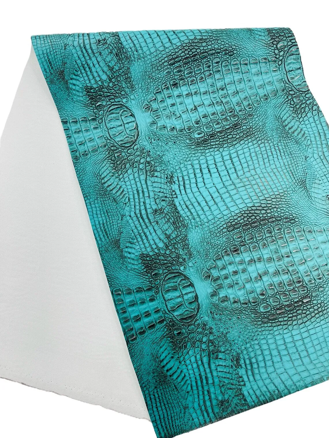 Faux Alligator Print on Vinyl Fabric - High Quality Faux Animal Print Skin Vinyl Sold by Yard