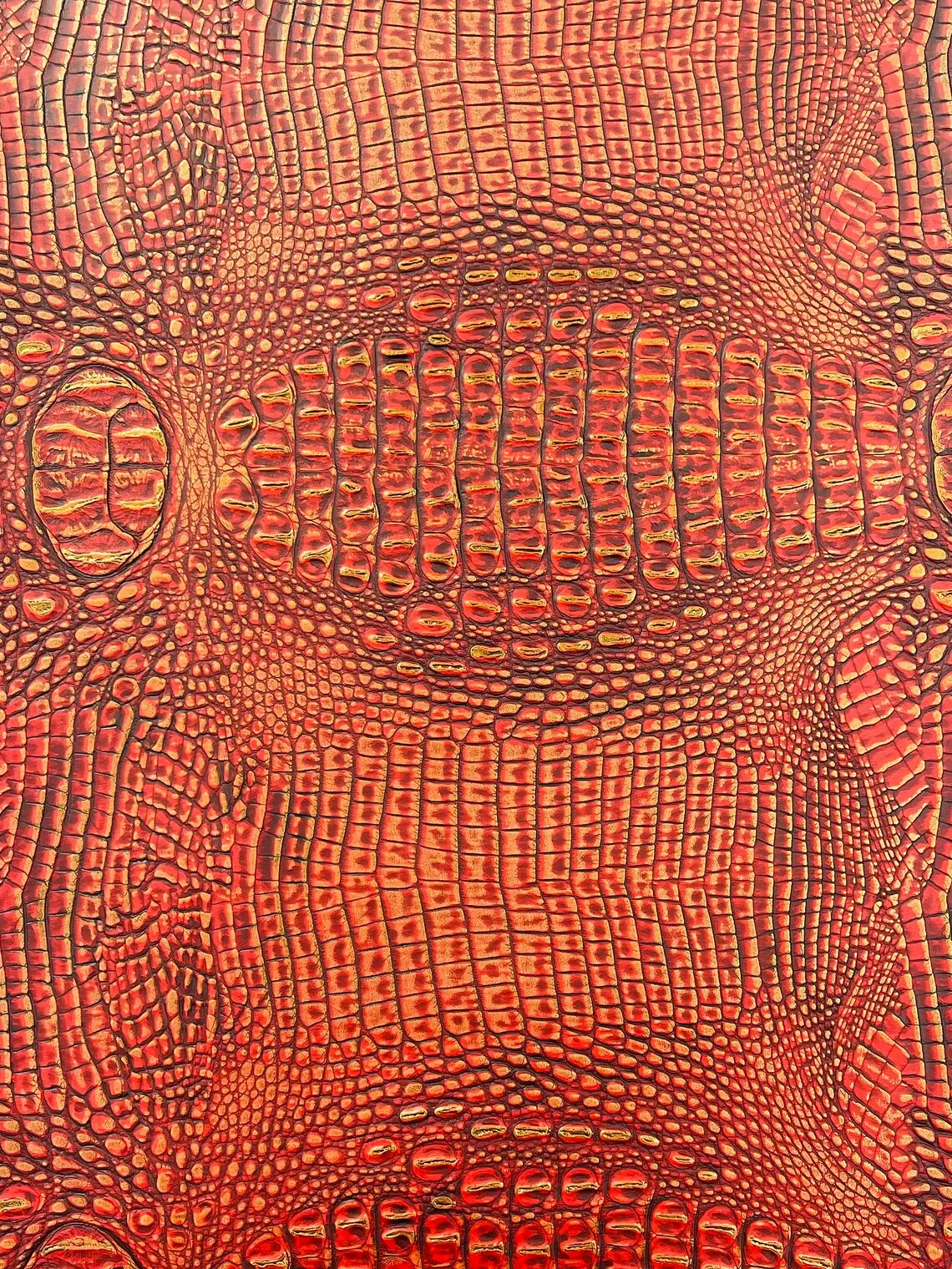 Faux Alligator Print on Vinyl Fabric - High Quality Faux Animal Print Skin Vinyl Sold by Yard