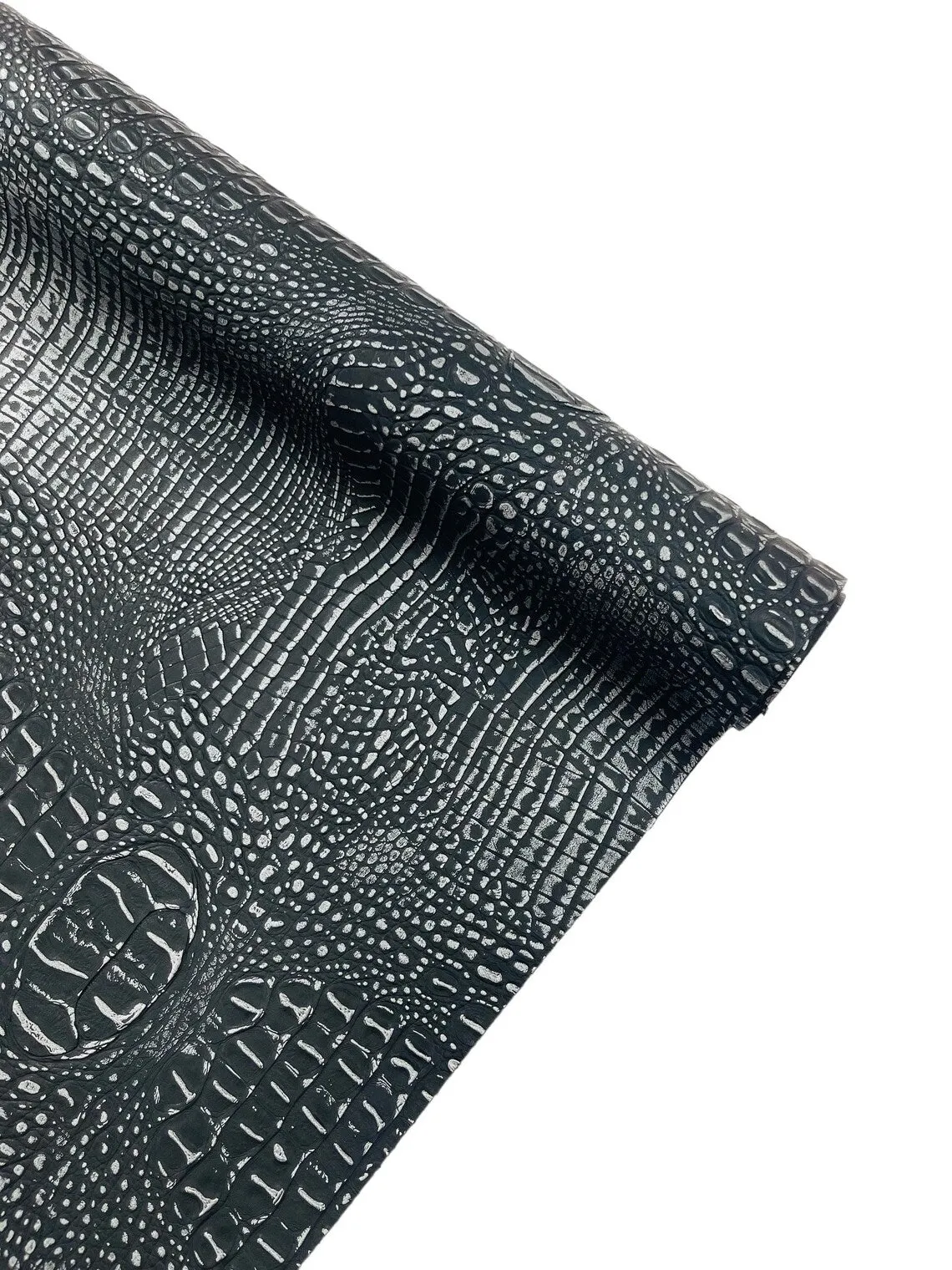 Faux Alligator Print on Vinyl Fabric - High Quality Faux Animal Print Skin Vinyl Sold by Yard