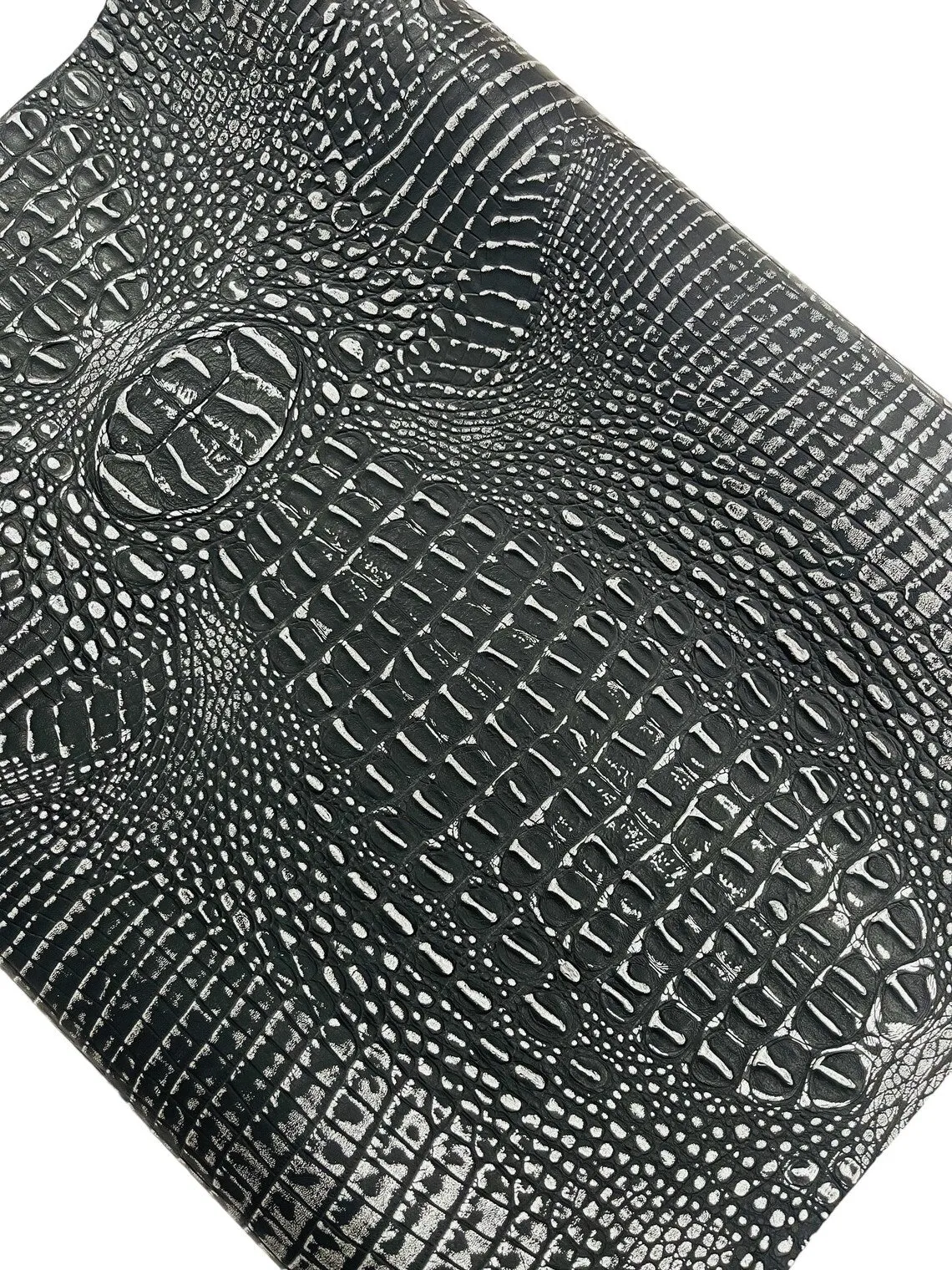 Faux Alligator Print on Vinyl Fabric - High Quality Faux Animal Print Skin Vinyl Sold by Yard