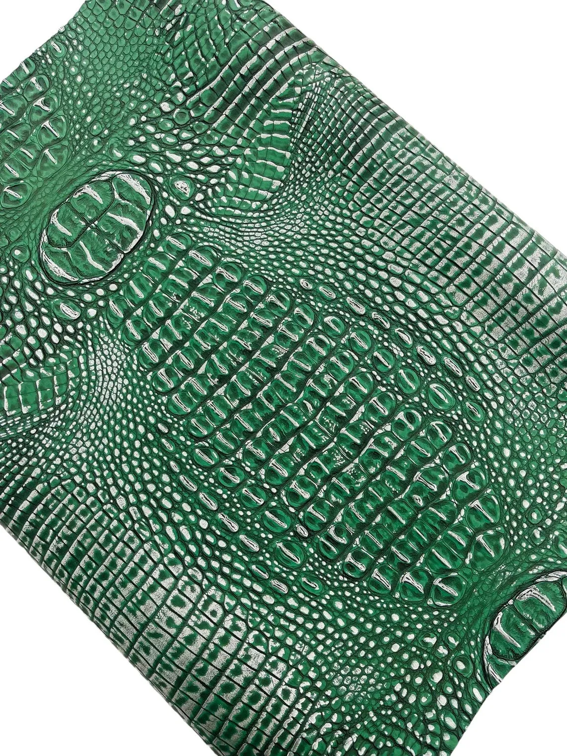 Faux Alligator Print on Vinyl Fabric - High Quality Faux Animal Print Skin Vinyl Sold by Yard