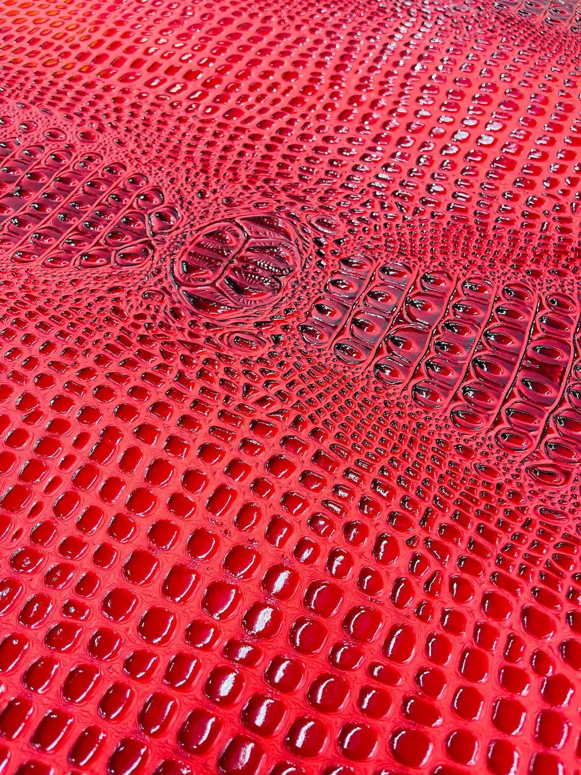 Faux Shiny Gator Print on Vinyl Fabric - High Quality Faux Animal Print Skin Vinyl Sold by Yard