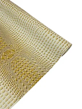 Faux Shiny Gator Print on Vinyl Fabric - High Quality Faux Animal Print Skin Vinyl Sold by Yard