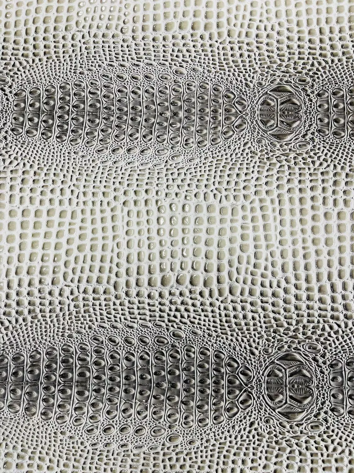 Faux Shiny Gator Print on Vinyl Fabric - High Quality Faux Animal Print Skin Vinyl Sold by Yard