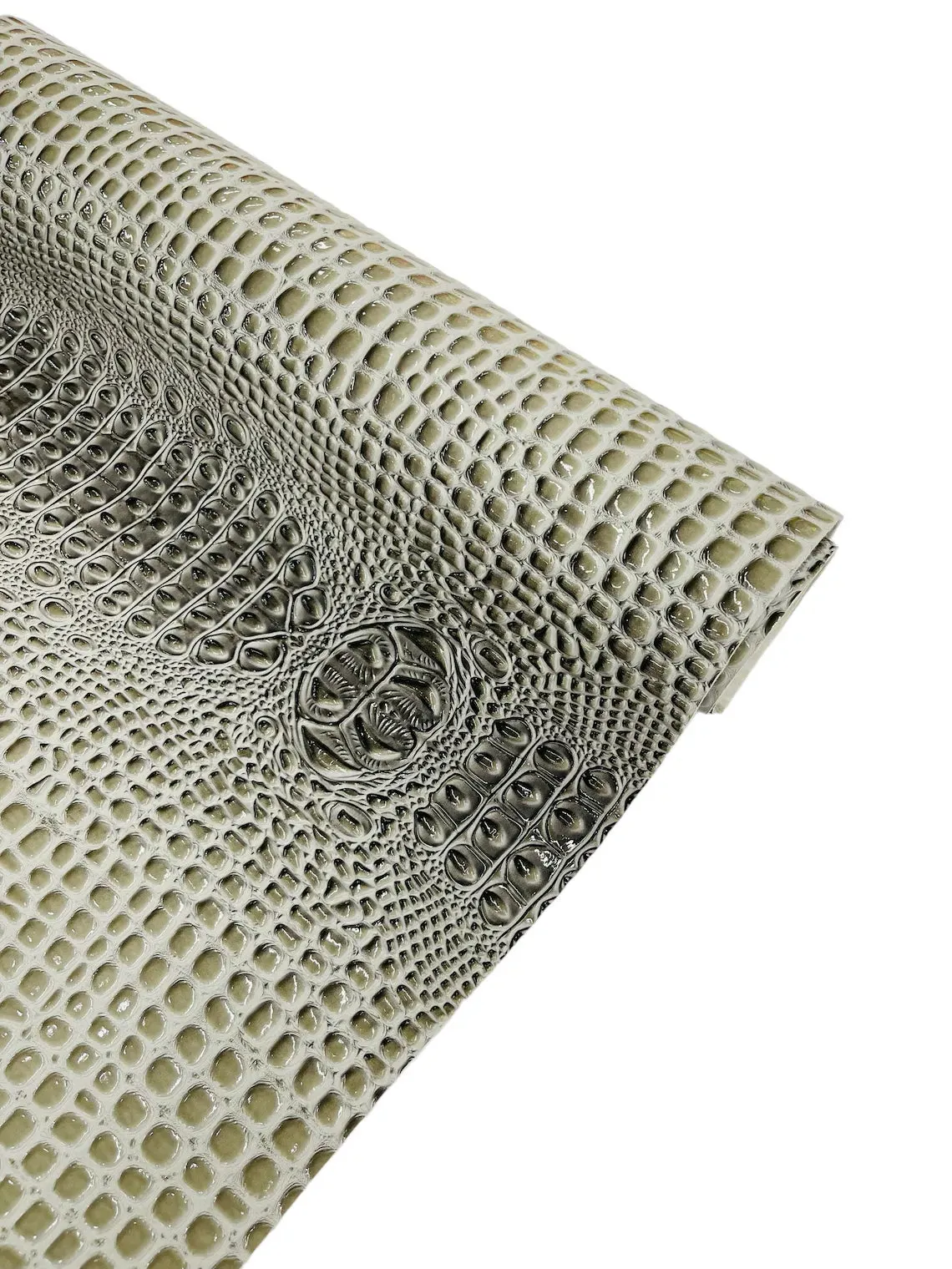 Faux Shiny Gator Print on Vinyl Fabric - High Quality Faux Animal Print Skin Vinyl Sold by Yard