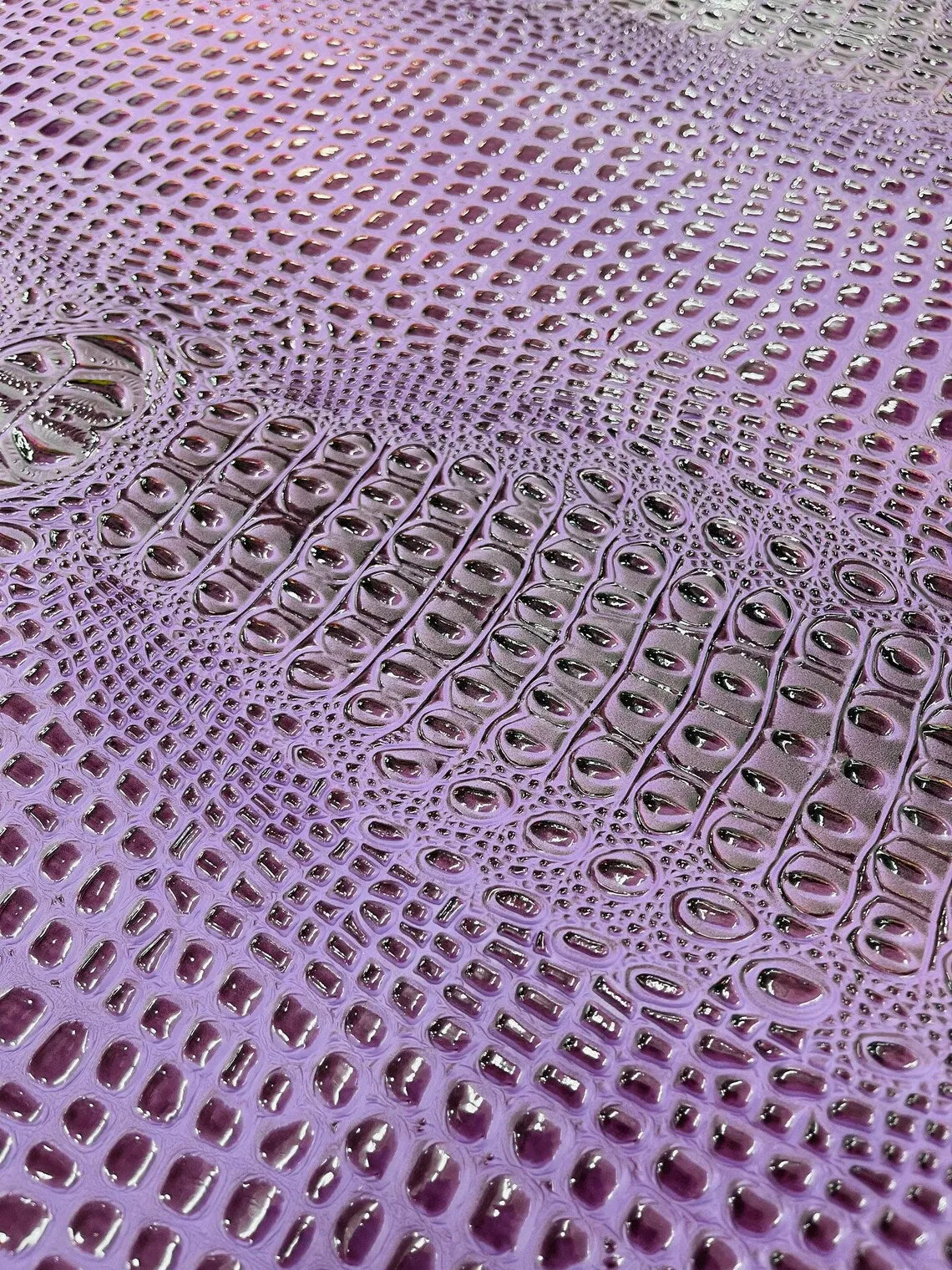 Faux Shiny Gator Print on Vinyl Fabric - High Quality Faux Animal Print Skin Vinyl Sold by Yard