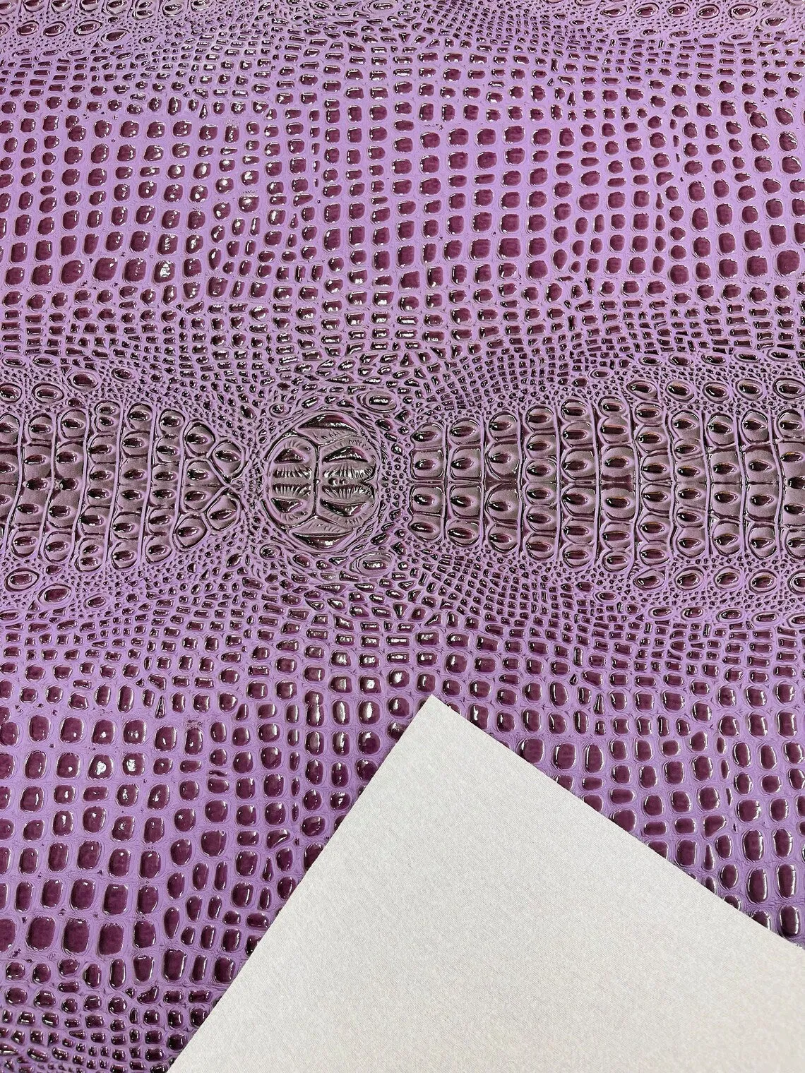 Faux Shiny Gator Print on Vinyl Fabric - High Quality Faux Animal Print Skin Vinyl Sold by Yard