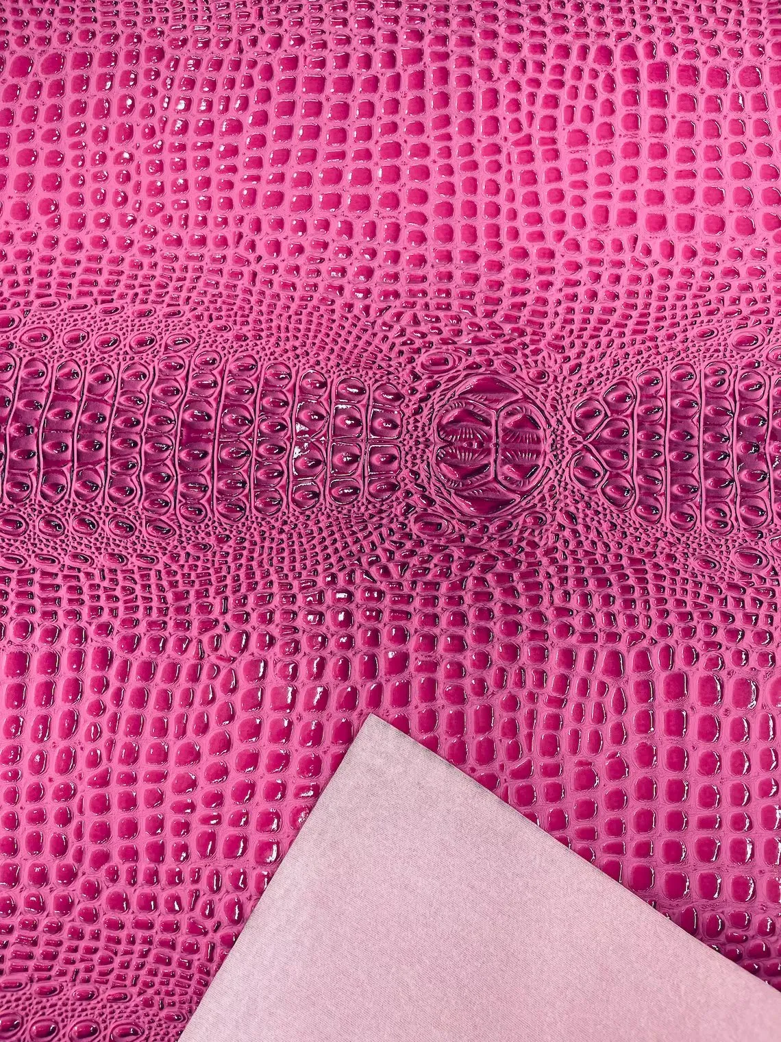 Faux Shiny Gator Print on Vinyl Fabric - High Quality Faux Animal Print Skin Vinyl Sold by Yard