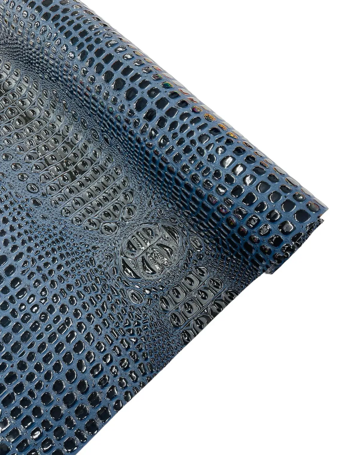 Faux Shiny Gator Print on Vinyl Fabric - High Quality Faux Animal Print Skin Vinyl Sold by Yard