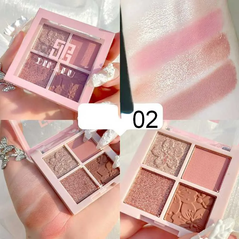 Flytonn 4 Color Eye Shadow Easy To Color Matte Pearlescent Earthy Eye Shadow Palette Professional Eyeshadow Pallete Cosmetic