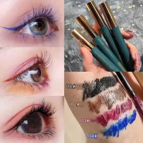 Flytonn 4 Color Fine Brush Mascara Color Fine Brush 3D Mascara Lasting and Not Easy To Smudge Cosmetics Blue Black Mascara
