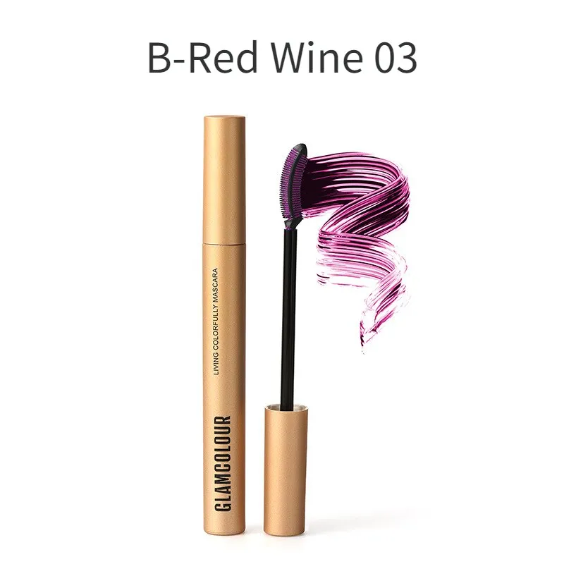 Flytonn 4 Color Fine Brush Mascara Color Fine Brush 3D Mascara Lasting and Not Easy To Smudge Cosmetics Blue Black Mascara