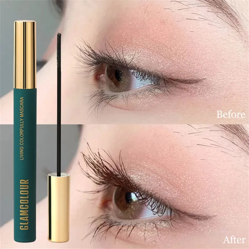 Flytonn 4 Color Fine Brush Mascara Color Fine Brush 3D Mascara Lasting and Not Easy To Smudge Cosmetics Blue Black Mascara