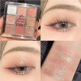 Flytonn 9 Color Make Up Palette Matte Shimmer Glitter Eye Shadow Beauty Cosmetics Tools Eyeshadow Palette Matte Earth Eye Shadow