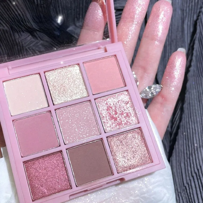 Flytonn 9 Color Make Up Palette Matte Shimmer Glitter Eye Shadow Beauty Cosmetics Tools Eyeshadow Palette Matte Earth Eye Shadow