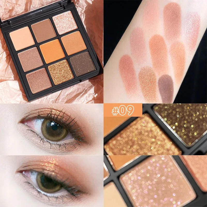 Flytonn 9 Colors Sakura Christmas Palette Shimmer Shine Eyeshadow Palette Matte Glitter Eyeshadow Palette Shiny Eye Pigments Eye Shadow