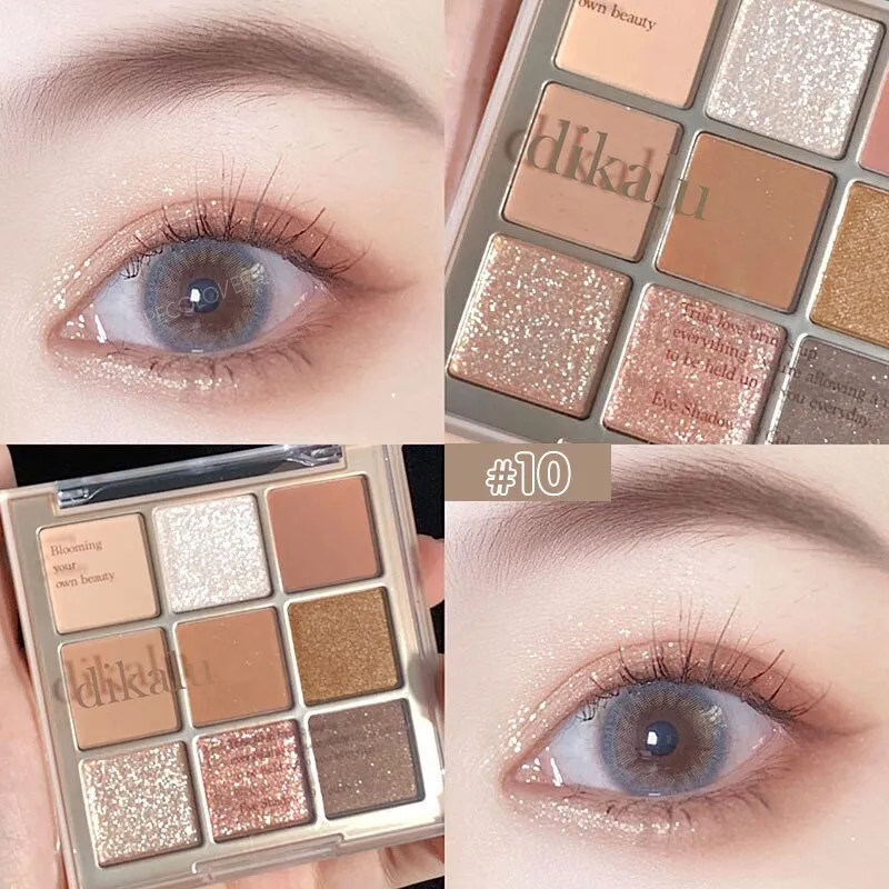 Flytonn 9 Colors Sakura Christmas Palette Shimmer Shine Eyeshadow Palette Matte Glitter Eyeshadow Palette Shiny Eye Pigments Eye Shadow