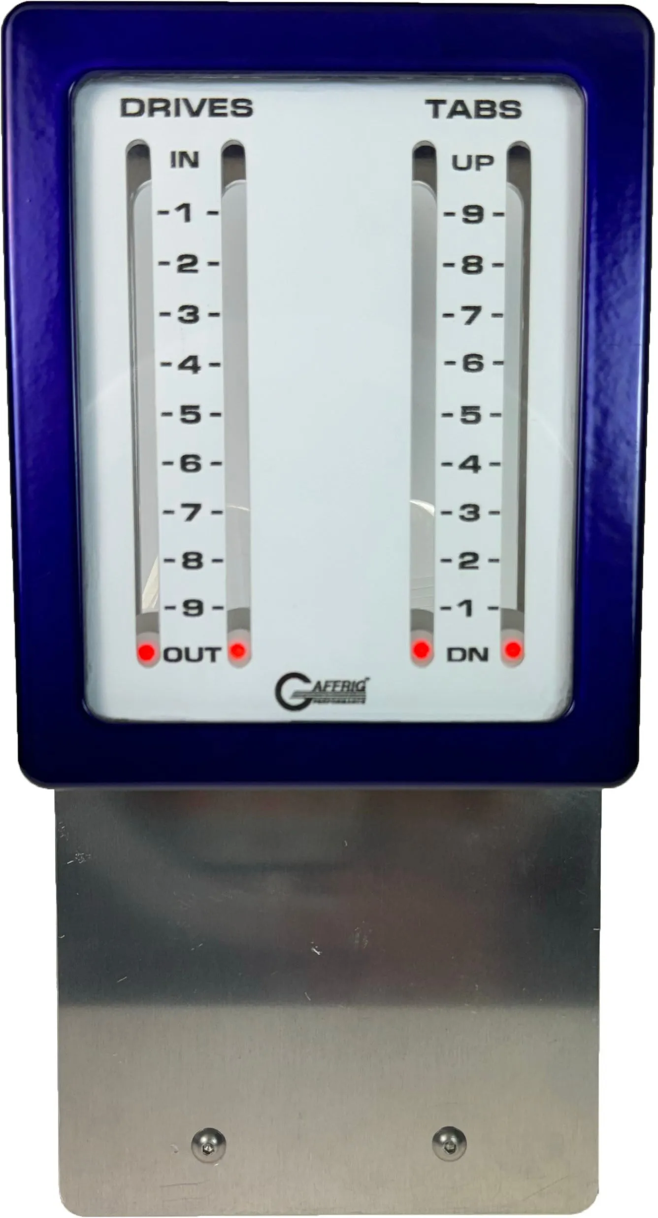 GAFFRIG PART #205 MECHANICAL INDICATOR, 2 DRIVES/2 TABS, MERCURY- CARD - WHITE DIAL