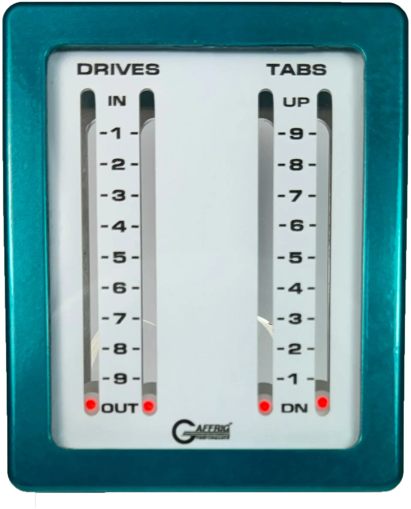 GAFFRIG PART #205 MECHANICAL INDICATOR, 2 DRIVES/2 TABS, MERCURY- CARD - WHITE DIAL
