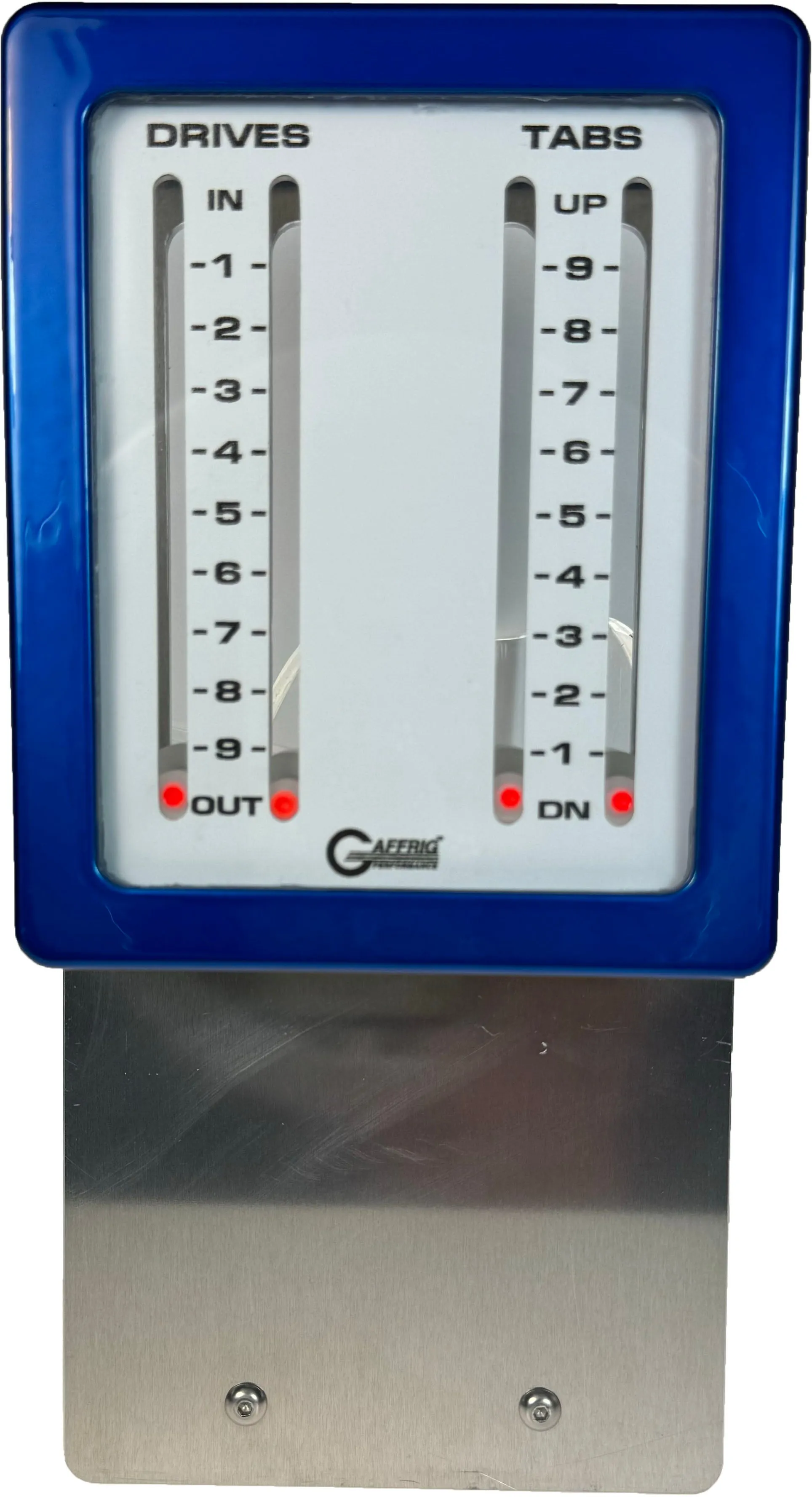 GAFFRIG PART #205 MECHANICAL INDICATOR, 2 DRIVES/2 TABS, MERCURY- CARD - WHITE DIAL