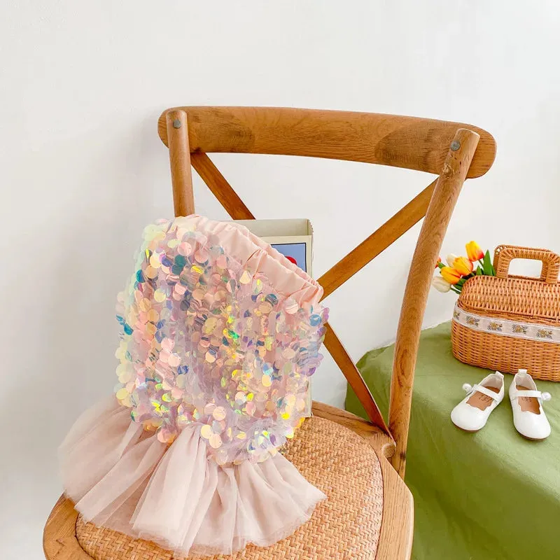Girls Mother Summer Kawaii Purple Sequin Mermaid Tail Shine Princess Short Mini Skirt 2 to 8 Years Kids Child Pink Tulle Clothes