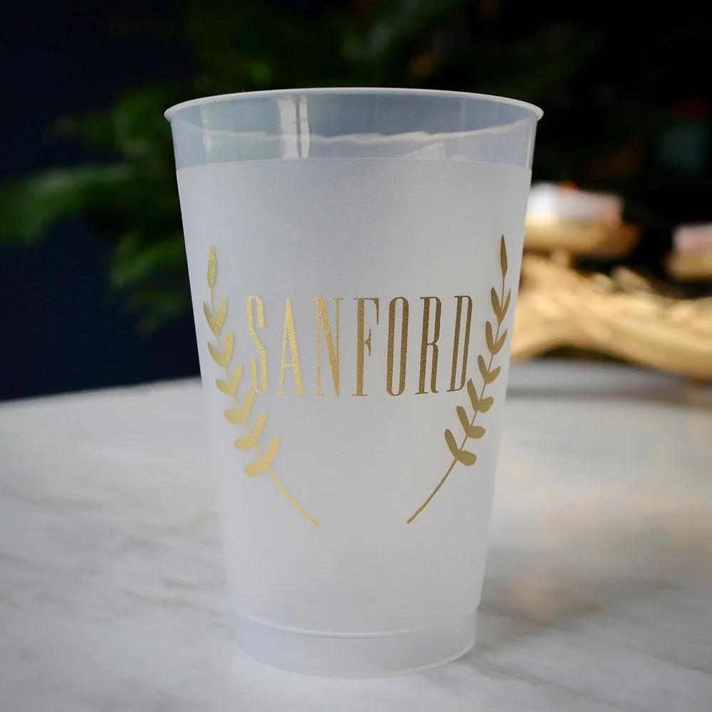Gold Monogram Shatterproof Wedding Cups, Elegant Monogram, Wedding Logo, Party Favors, Custom Wine Cups, Cocktail Party Cups, Cocktail Hour