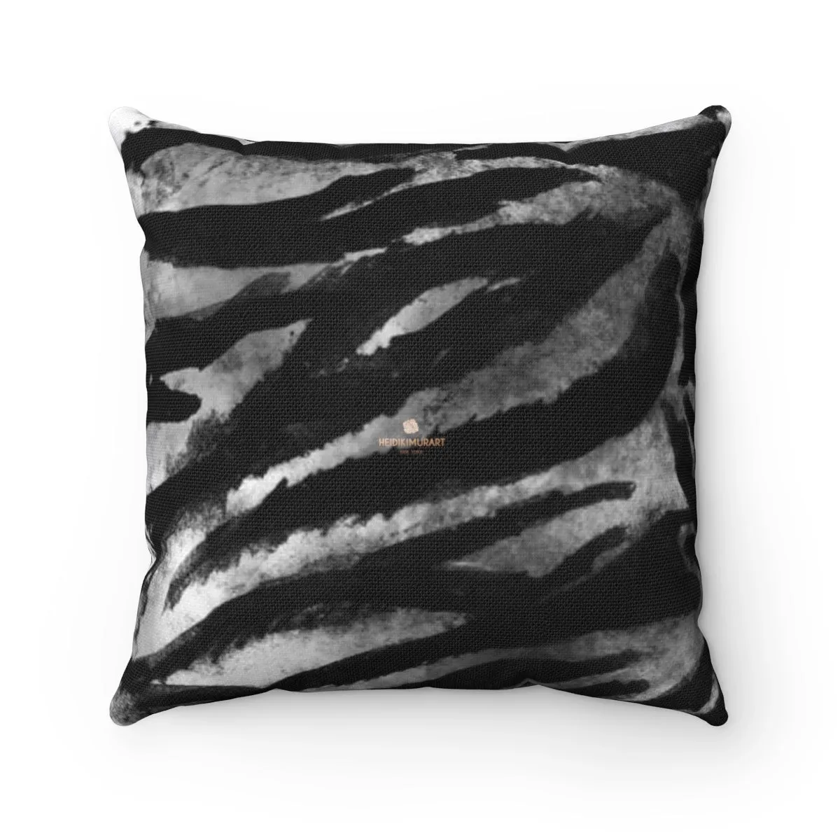 Gray Tiger Stripe Print Pillow, Animal Print Square Pillow 14"/16"/18"/20"- Made in USA/EU
