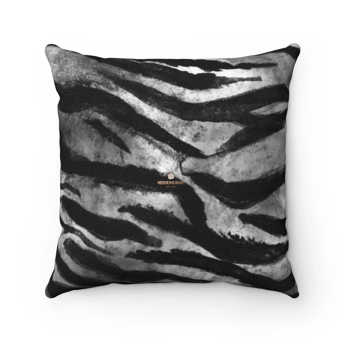 Gray Tiger Stripe Print Pillow, Animal Print Square Pillow 14"/16"/18"/20"- Made in USA/EU