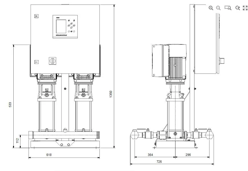 Grundfos Hydro MPC-E Dual CRIE 3 Automatic Variable Speed Pressure Boosting Pump Package (Max 180LPM)