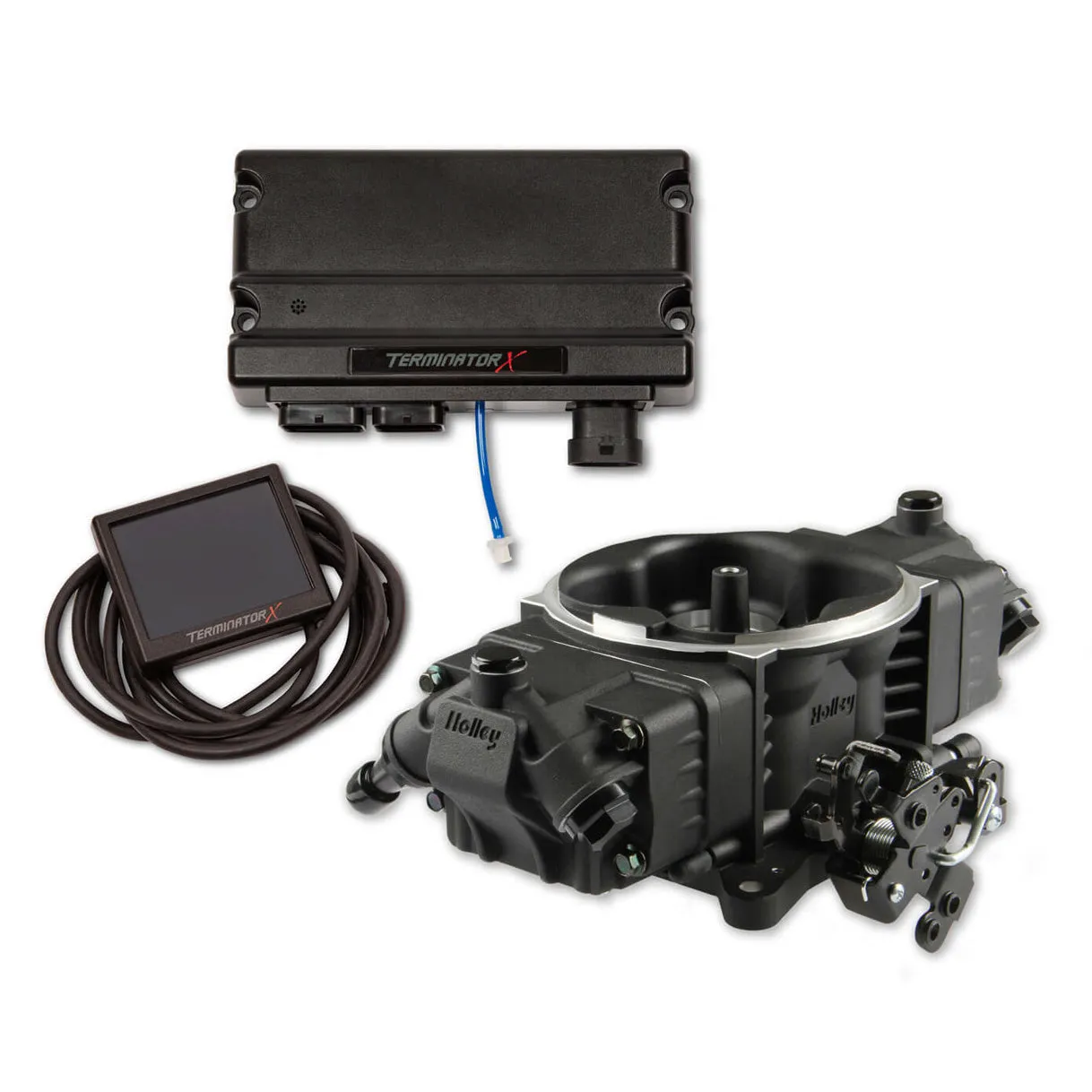 Holley EFI Terminator X Stealth Throttle Body Fuel Injection - Square Bore - Black - GM LS-Series