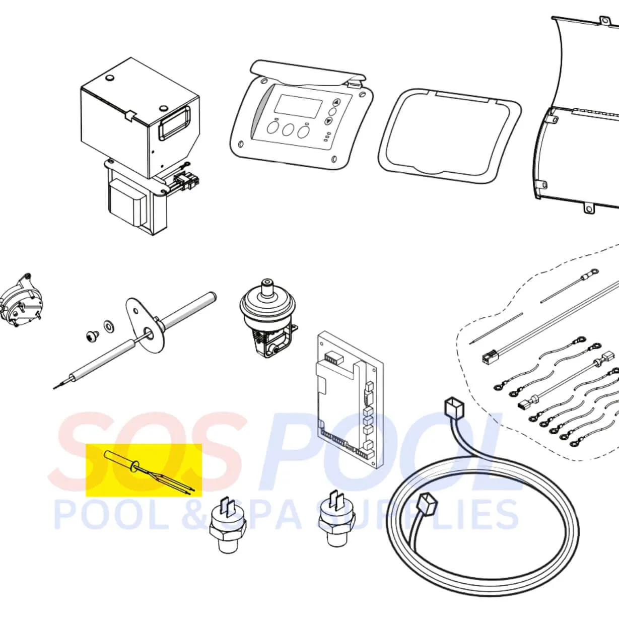 Jandy Regulator Temperature Sensor With Sleeve and Gasket For JXI and LXI Heaters | R0456500