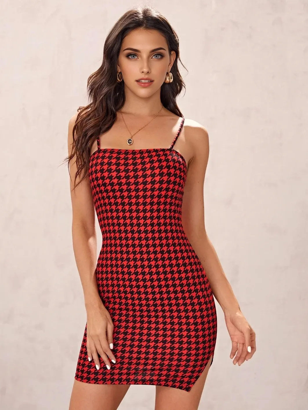 Julia Fashion - Retro Plaid Sexy Spaghetti Strap Bodycon Mini Dresses