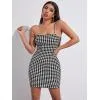 Julia Fashion - Retro Plaid Sexy Spaghetti Strap Bodycon Mini Dresses