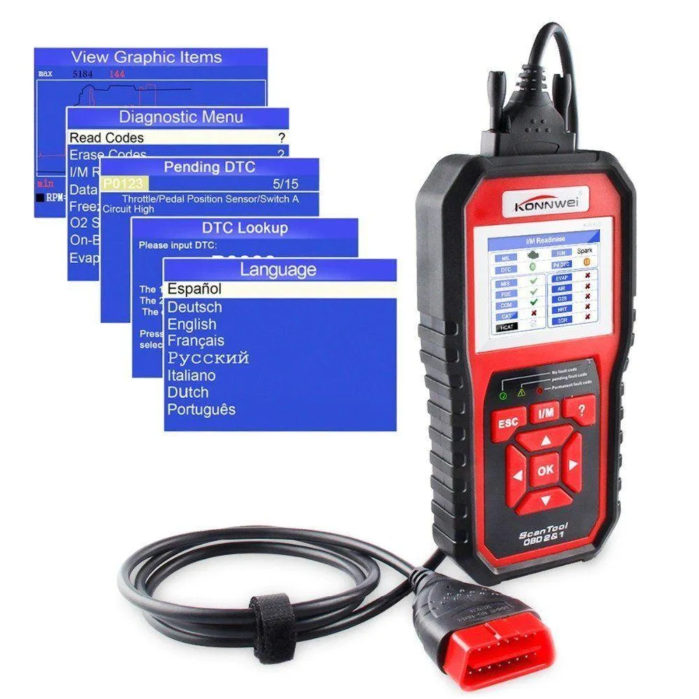 Kw850 Konnwei Professional OBD2 Scanner Auto Code Reader Car Diagnostic Tools (Original)