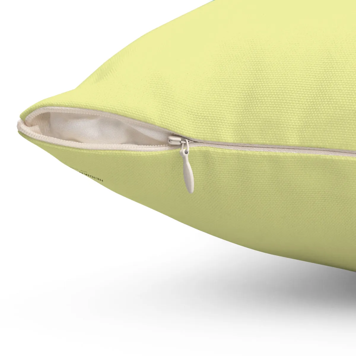 Light Yellow Floral Pillow, Pink Floral Rose Spun Polyester Square Art Pillow - Made in USA