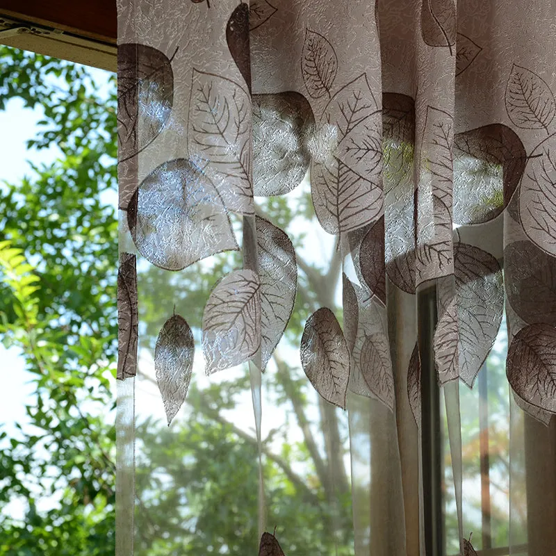 Luxury Modern Leaves Designer Curtain Tulle Window Sheer Curtain For Living Room Bedroom Kitchen Window Screening Panel P347Z30