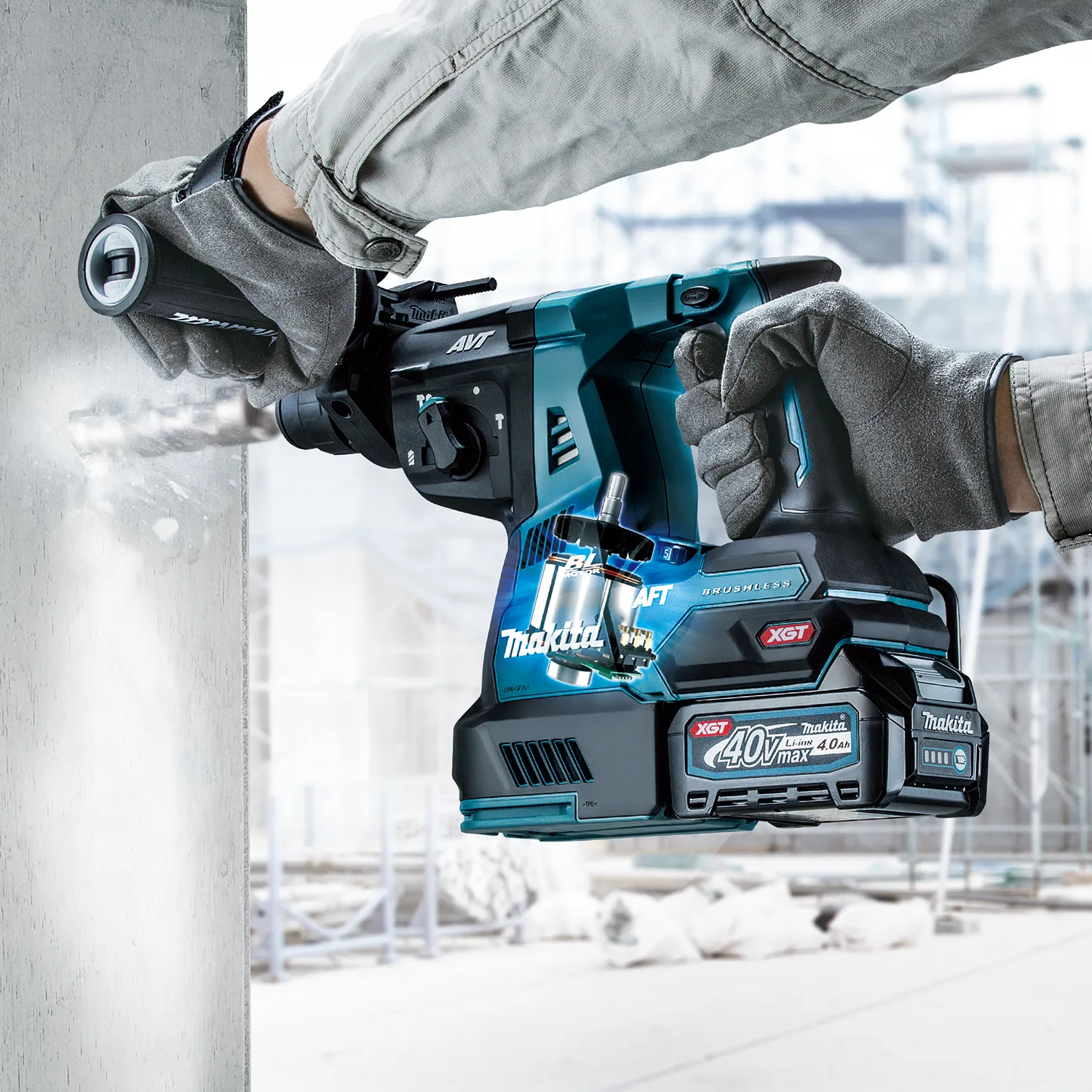 Makita GRH01M1 40V Max XGT 1-1/8" AVT Rotary Hammer Kit
