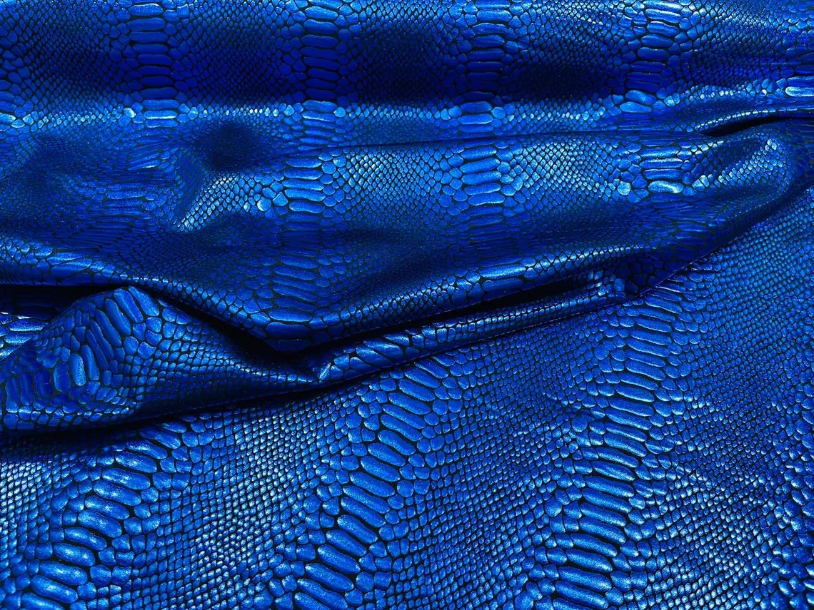 Metallic Snake Animal Print Fabrics - Lycra Spandex Fabric Sold By The Yard (Pick a Color)