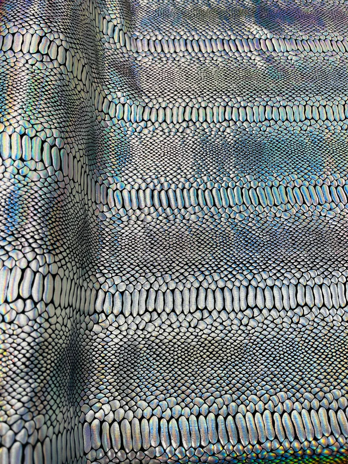 Metallic Snake Animal Print Fabrics - Lycra Spandex Fabric Sold By The Yard (Pick a Color)