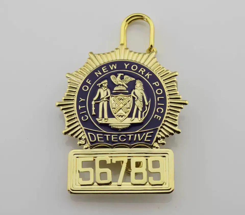 new 5 digit badge number New York department N.Y.P.D detective Replica metal shieldbadge