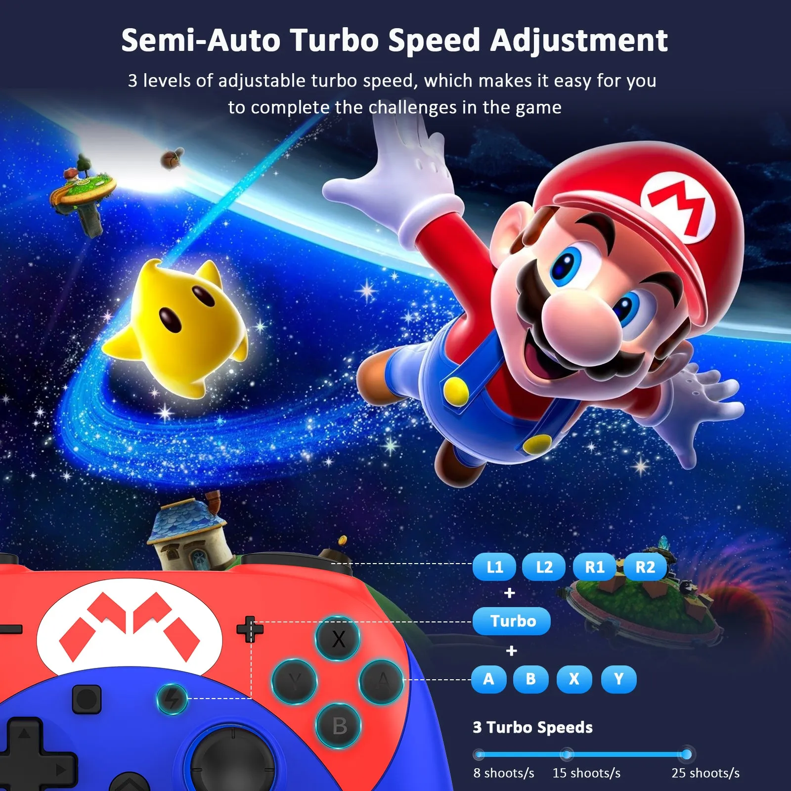NexiGo NS60 Controller for Nintendo Switch/Lite/OLED Mario