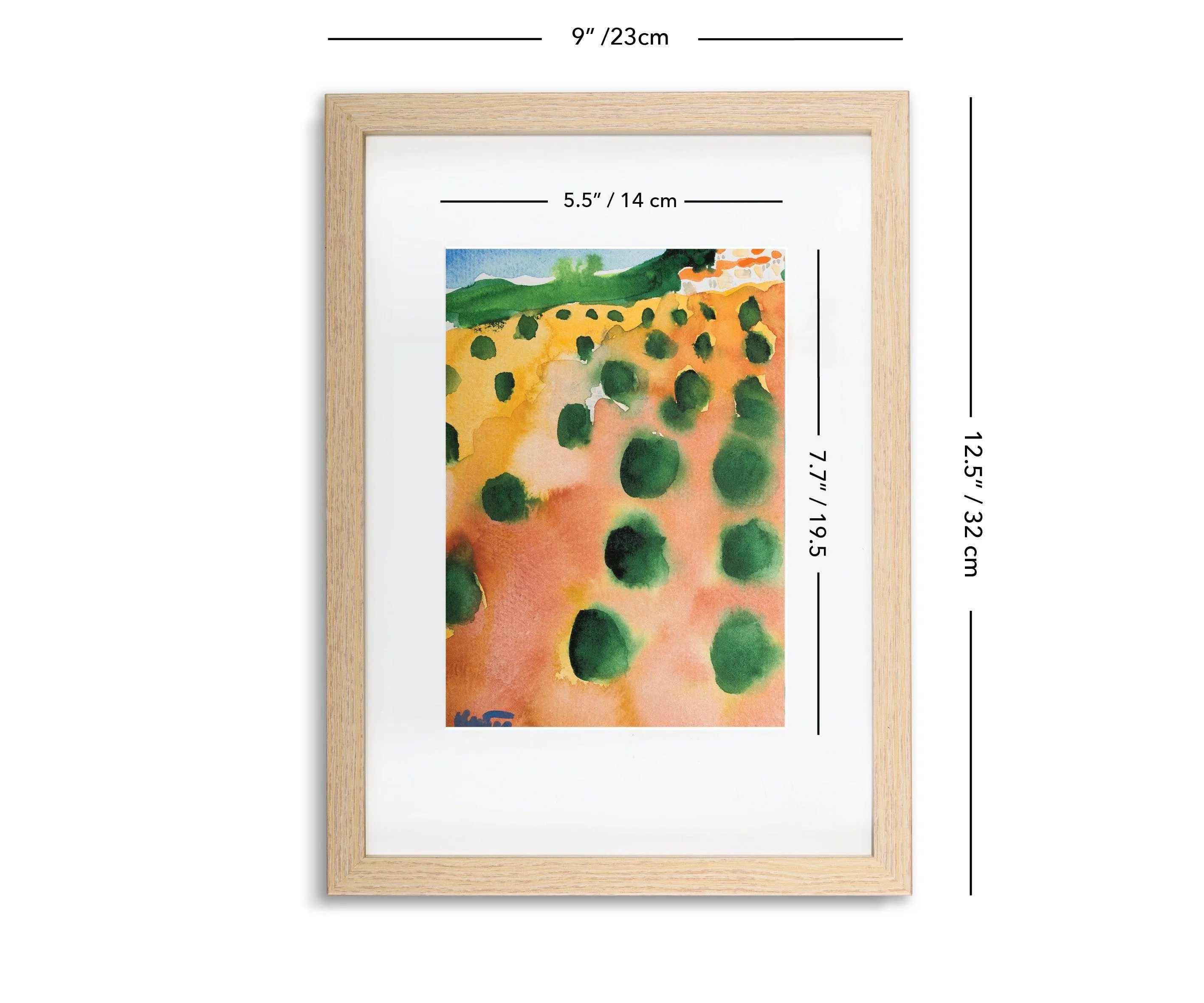 Olive trees landscape watercolor painting miniature painting plein air painting