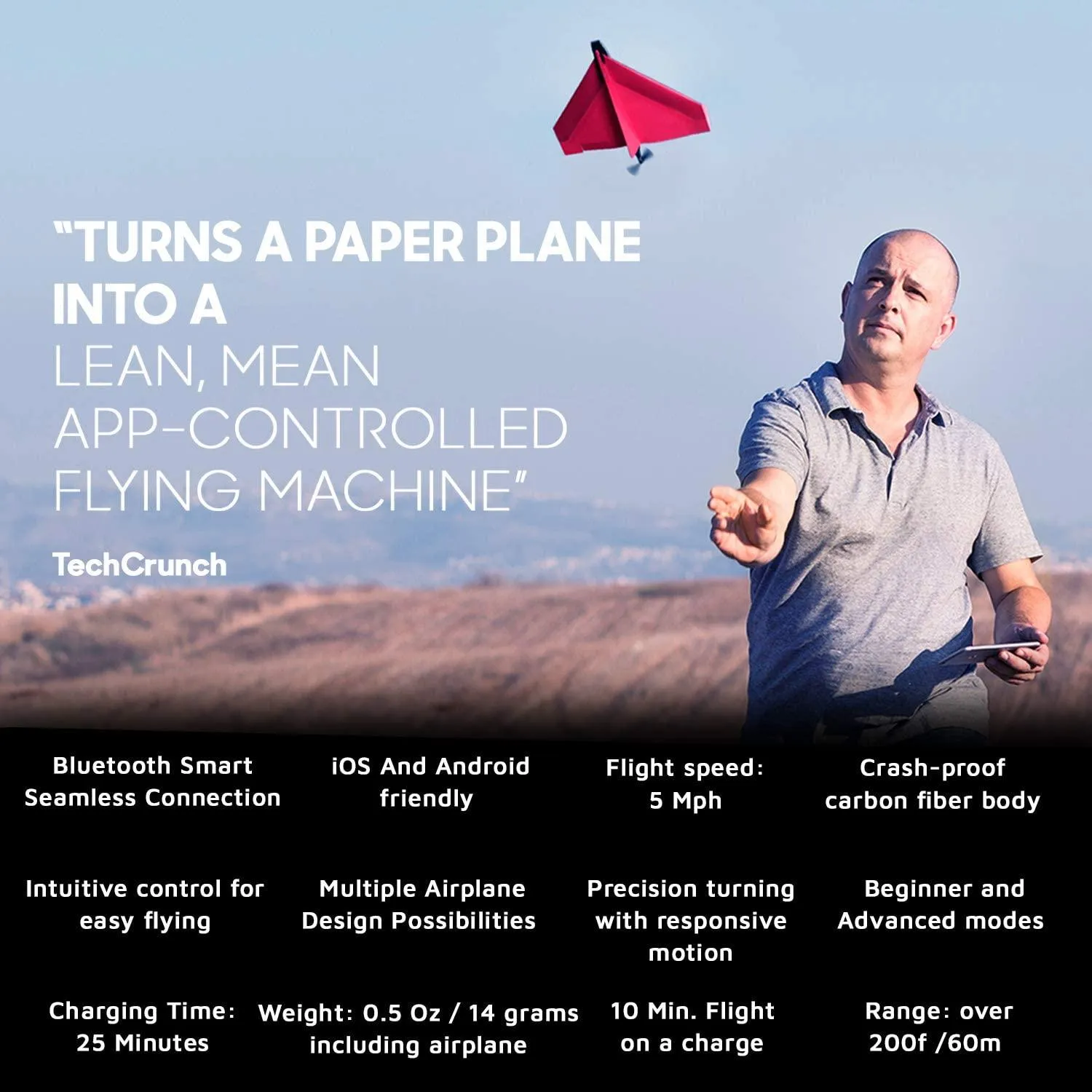 Powerup 3.0 Smartphone Controlled Paper Airplane-4X1K
