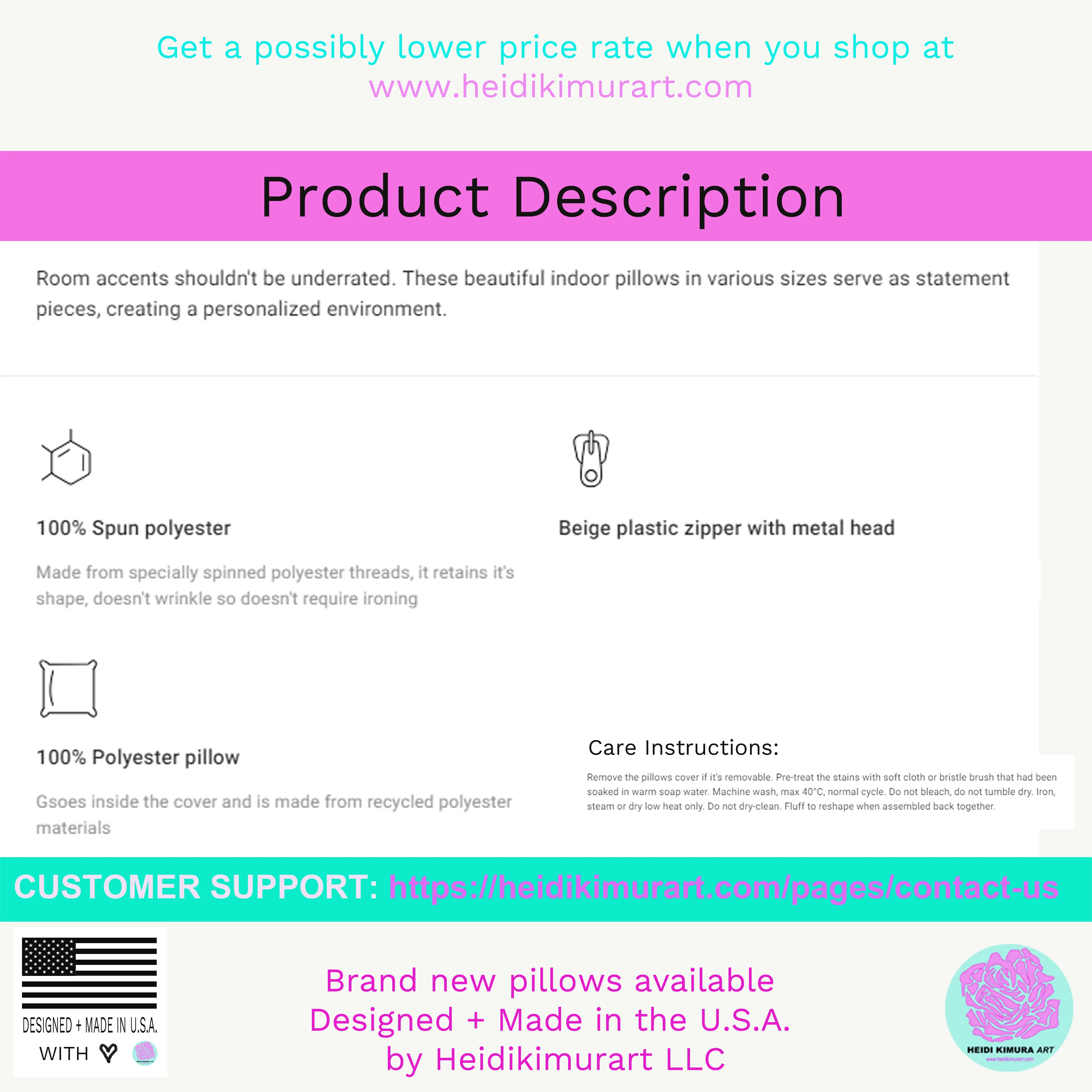 Red Rose Watercolor Art Pillow, Girlie Floral Wreath Print Premium Spun Polyester Square Pillow Case