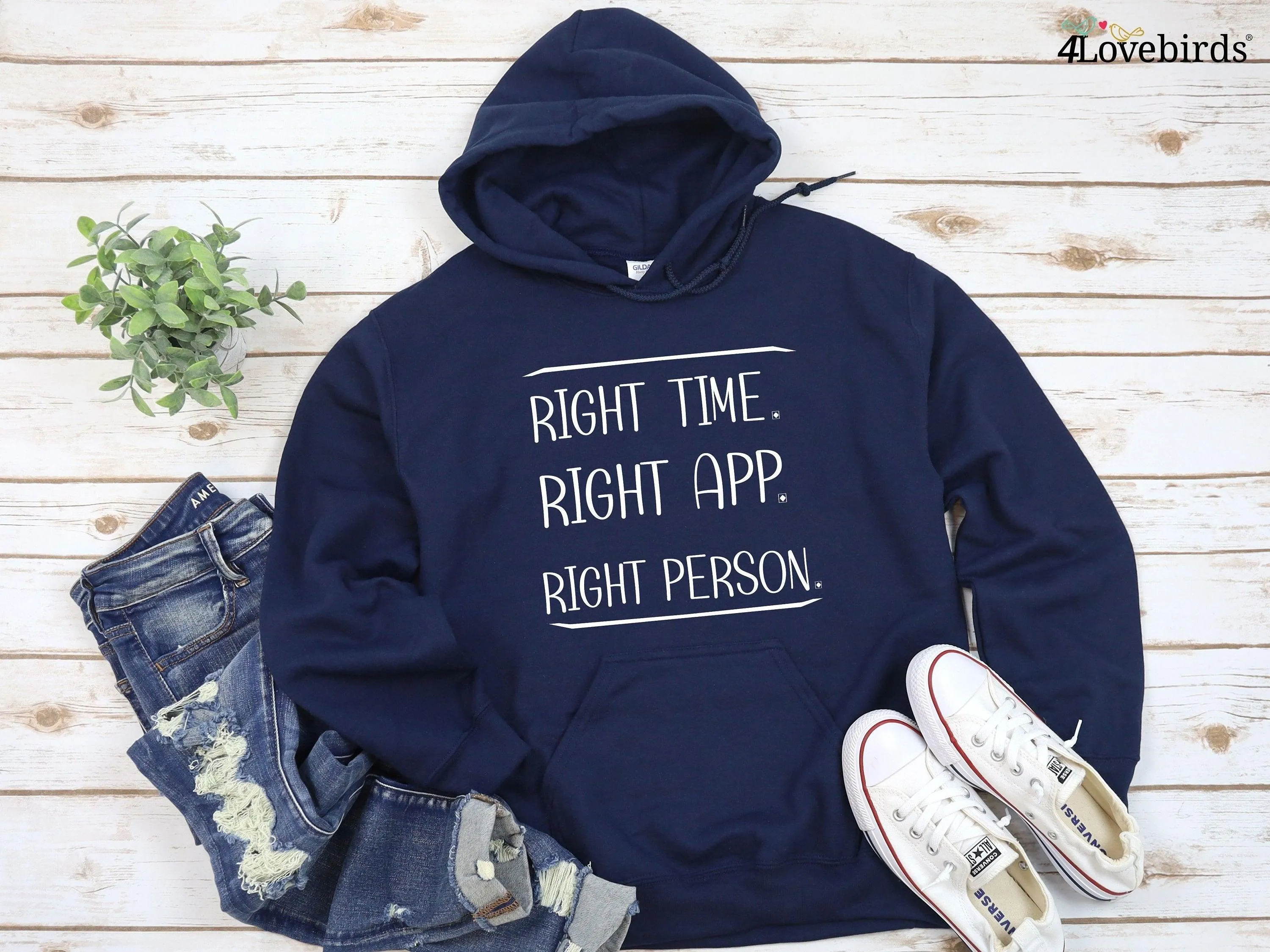 Right Swipe, Right Time | Tinder Couple T-Shirt | Dating App Couple Anniversary Gift Ideas