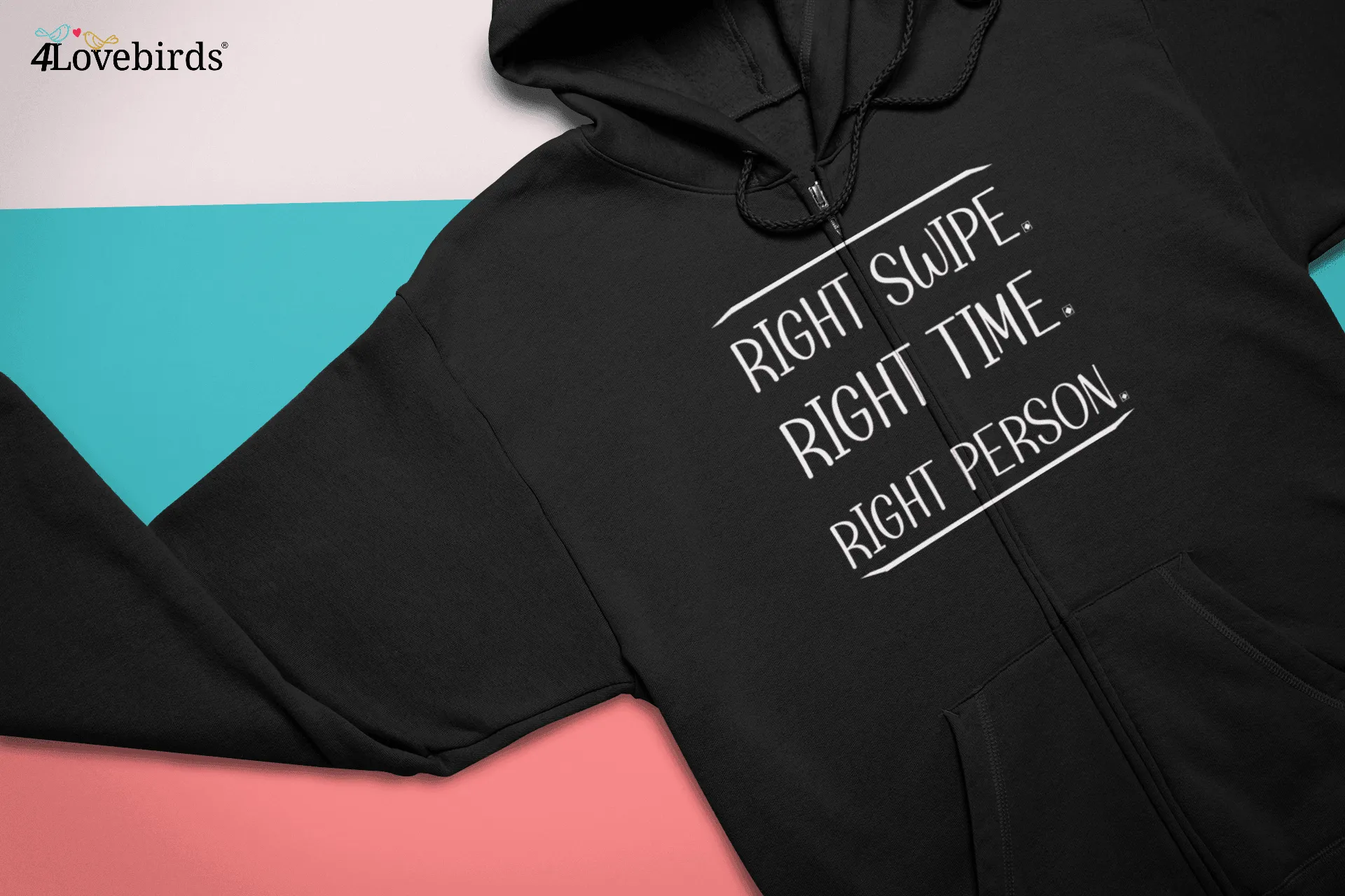 Right Swipe, Right Time | Tinder Couple T-Shirt | Dating App Couple Anniversary Gift Ideas