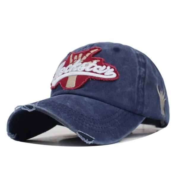 Rockstar Snapback Caps Dad Hats For Men Casquette Bone Washed Fitted Gorras Vintage Baseball Hat Cap