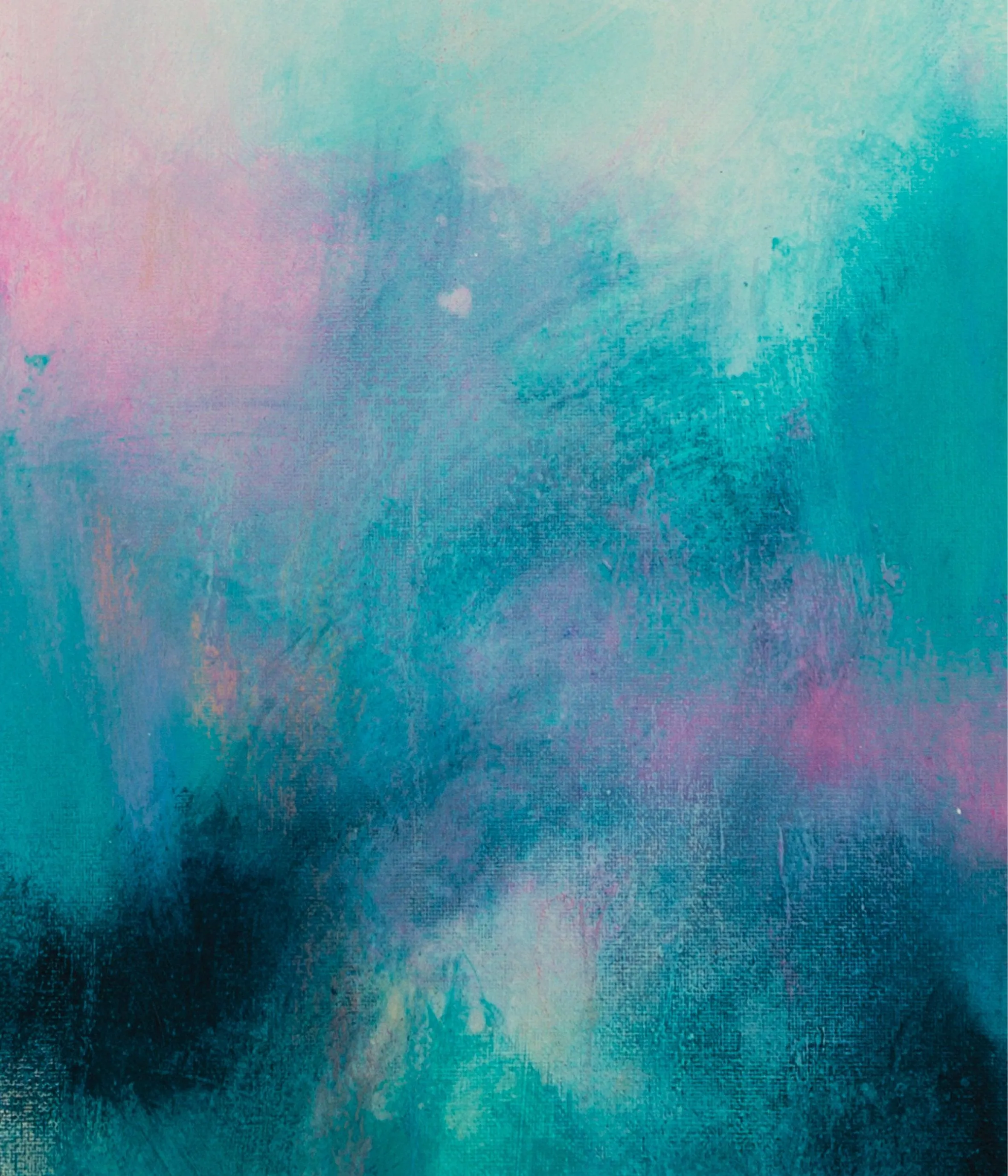 Set of 3 teal aqua blue abstract seascape art, Blush pink wall art set, Teal Abstract landscape