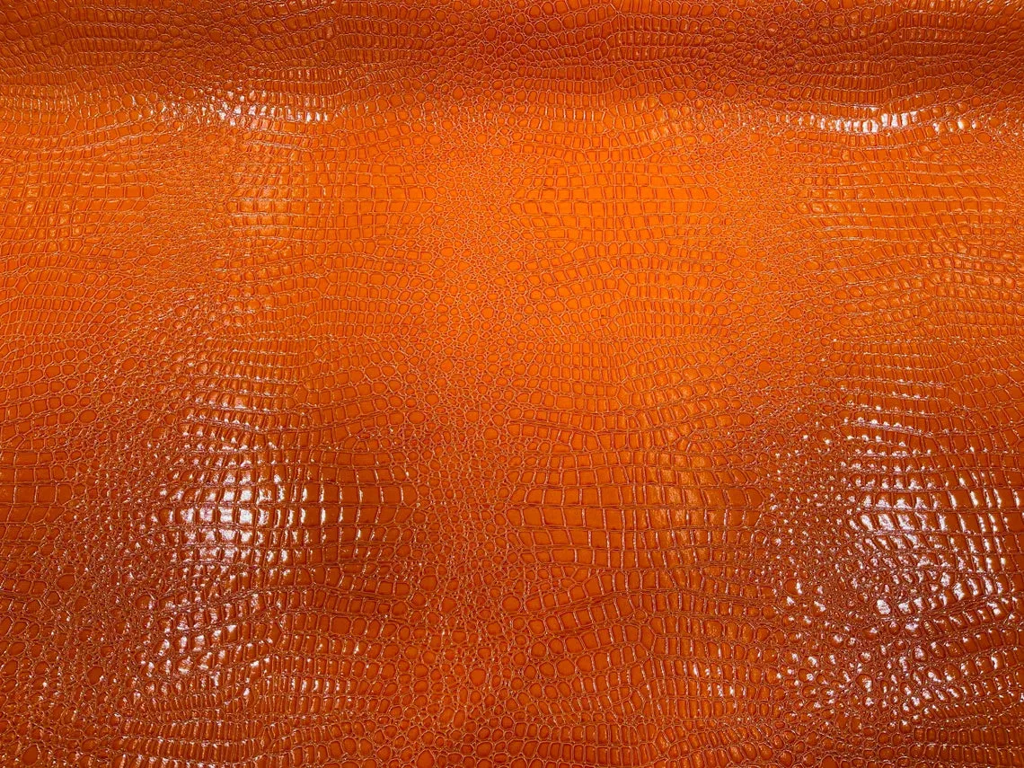 Shiny Alligator Print Vinyl  Fabric - 54" Width Realistic Faux Leather Sold By The Yard (Pick A Color)