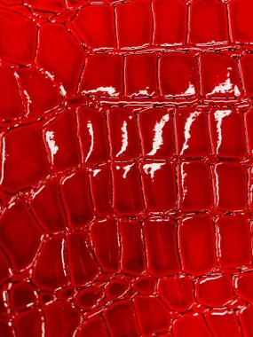 Shiny Alligator Print Vinyl  Fabric - 54" Width Realistic Faux Leather Sold By The Yard (Pick A Color)